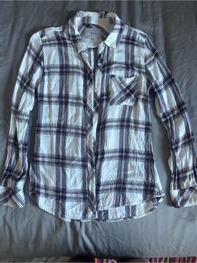 Rails White Plaid Button-Up Shirt